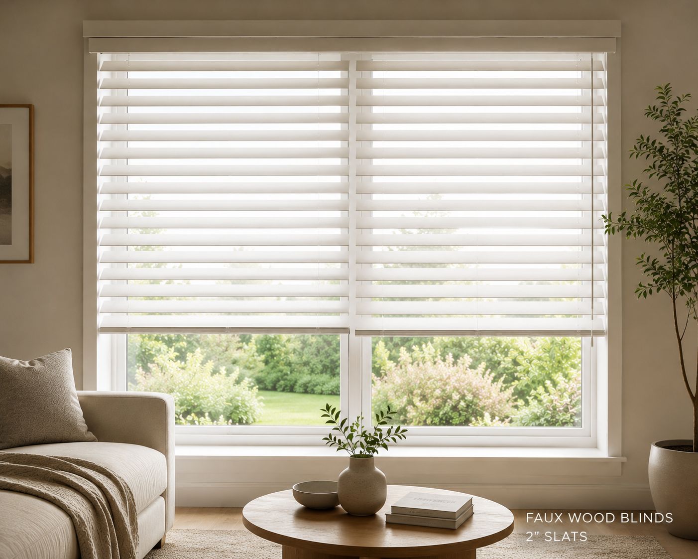 Faux wood blinds Vancouver kitchen bathroom