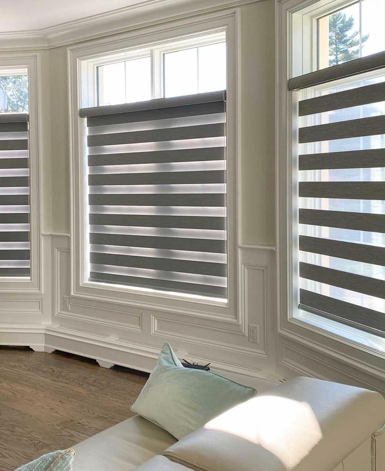 Zebra blinds installed in a West Vancouver, BC home